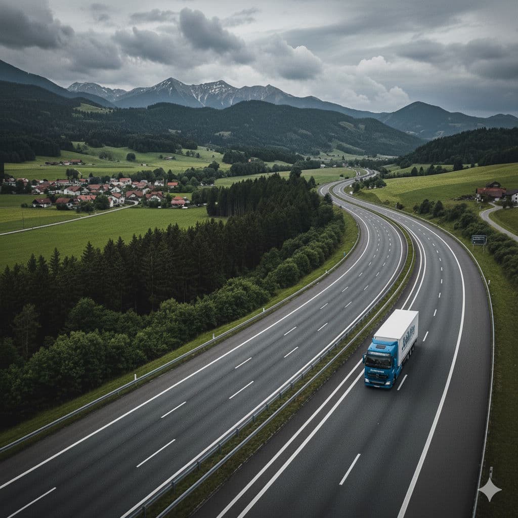 Truck on highway